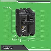 Vista 7 de Rheem Calentador de agua eléctrico sin tanque de 8kW 240V y cuadrado D por Schneider Electric HOM240CP disyuntor negro, negro