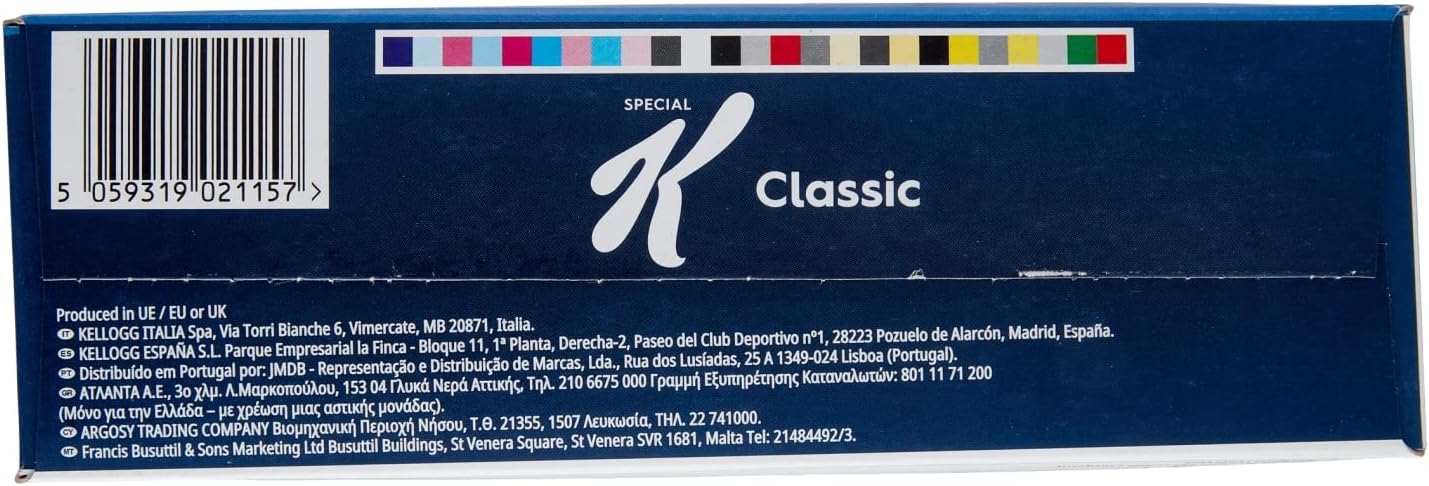 12x Kellogg’s Special K Classic knusprige Getreide-Flakes mit Vollkornweizen – ballaststoffreiche Frühstückscerealien – natürlicher Genuss ohne künstliche Farb- und Aromastoffe 450g