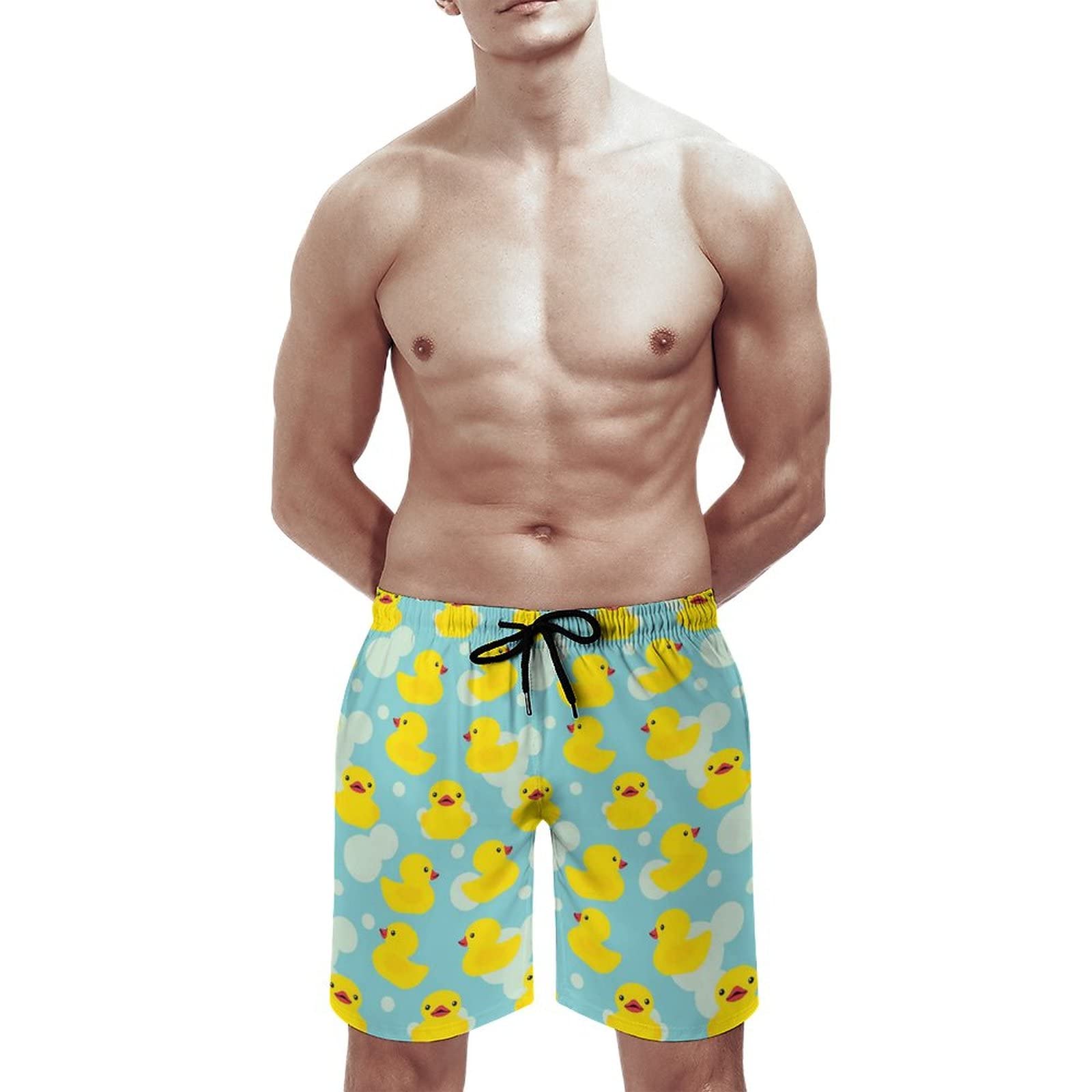 Amazon.co.jp: サーフパンツ 水着 メンズ 5分丈 海パン 黄色 いアヒル
