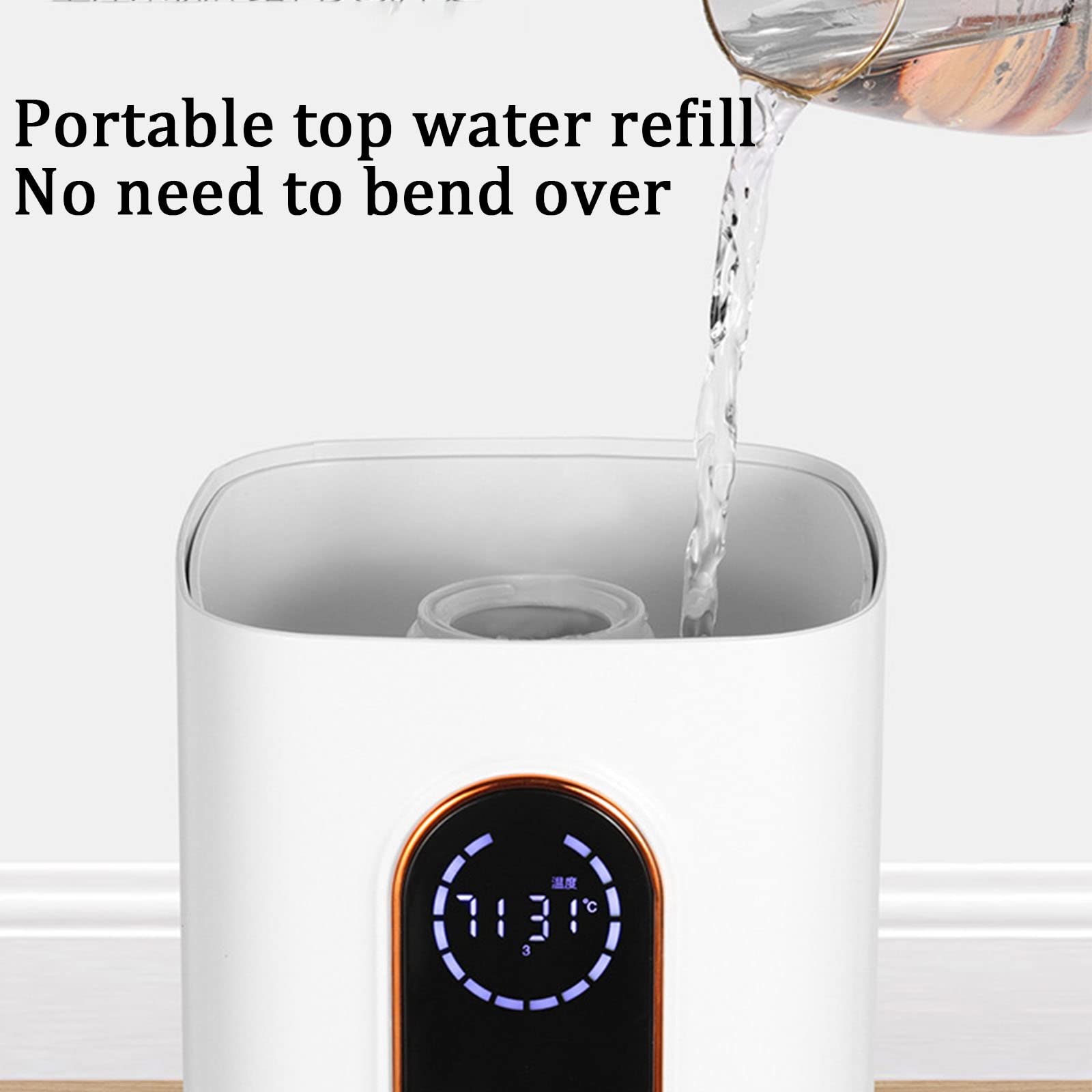 Umidificatore da pavimento con riempimento dall'alto Purificatore d'aria Silenzioso Creatore di nebbia da pavimento Umidostato Diffusore di oli essenziali Modalità nebbia regolabile Umidità costante