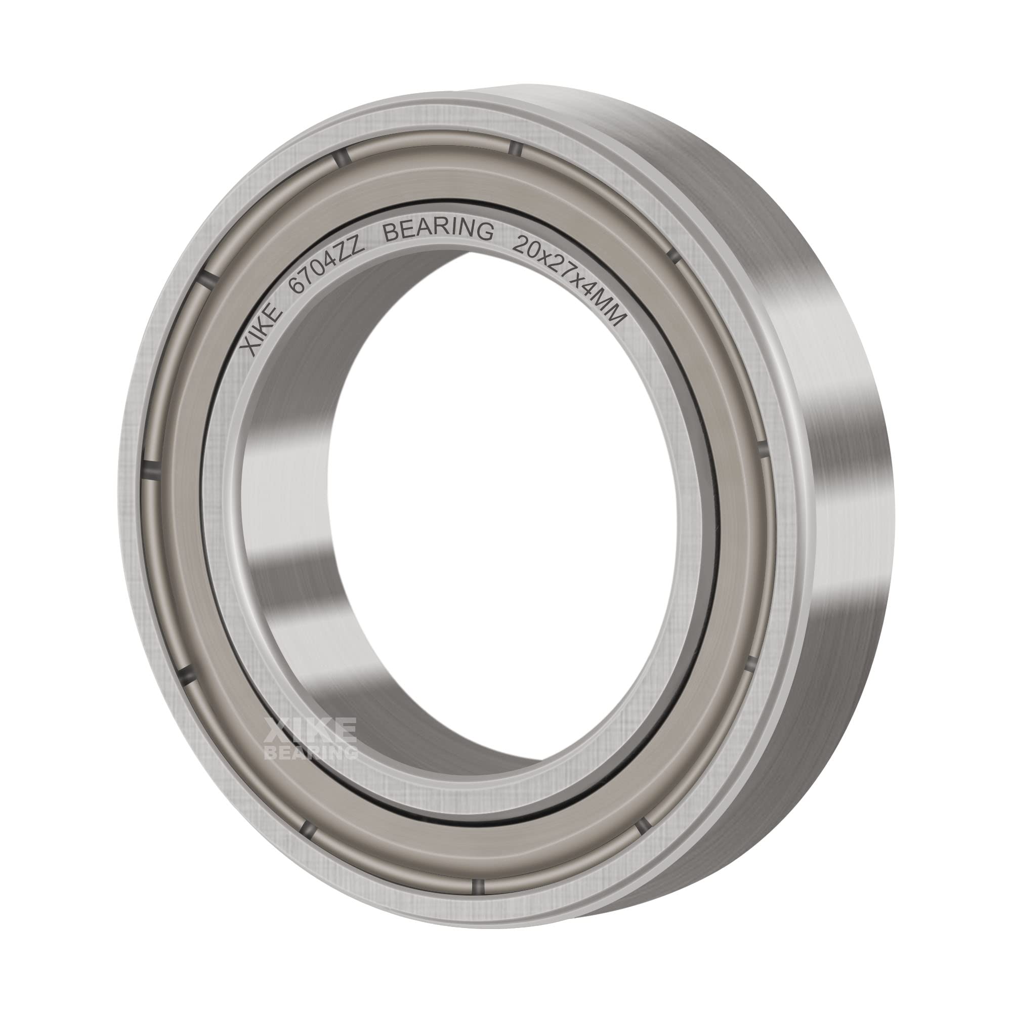 XiKe 2 szt 6704 ZZ Łożyska kulkowe 20x27x4mm Metal uszczelnione 6704ZZ Stal chromowa łożyska kulkowe zwykłe.