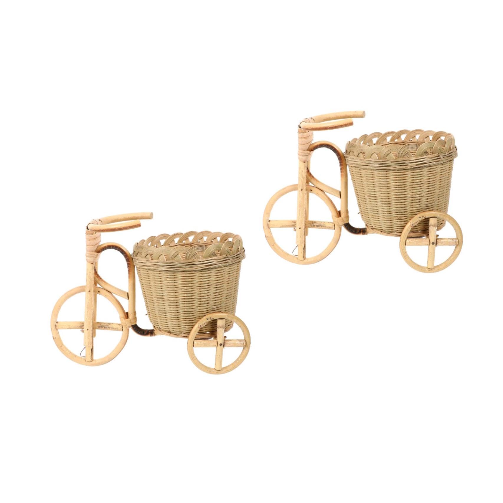 Paniers de rangement mignons OUNONA lot de 2 paniers déco tissés jaunes