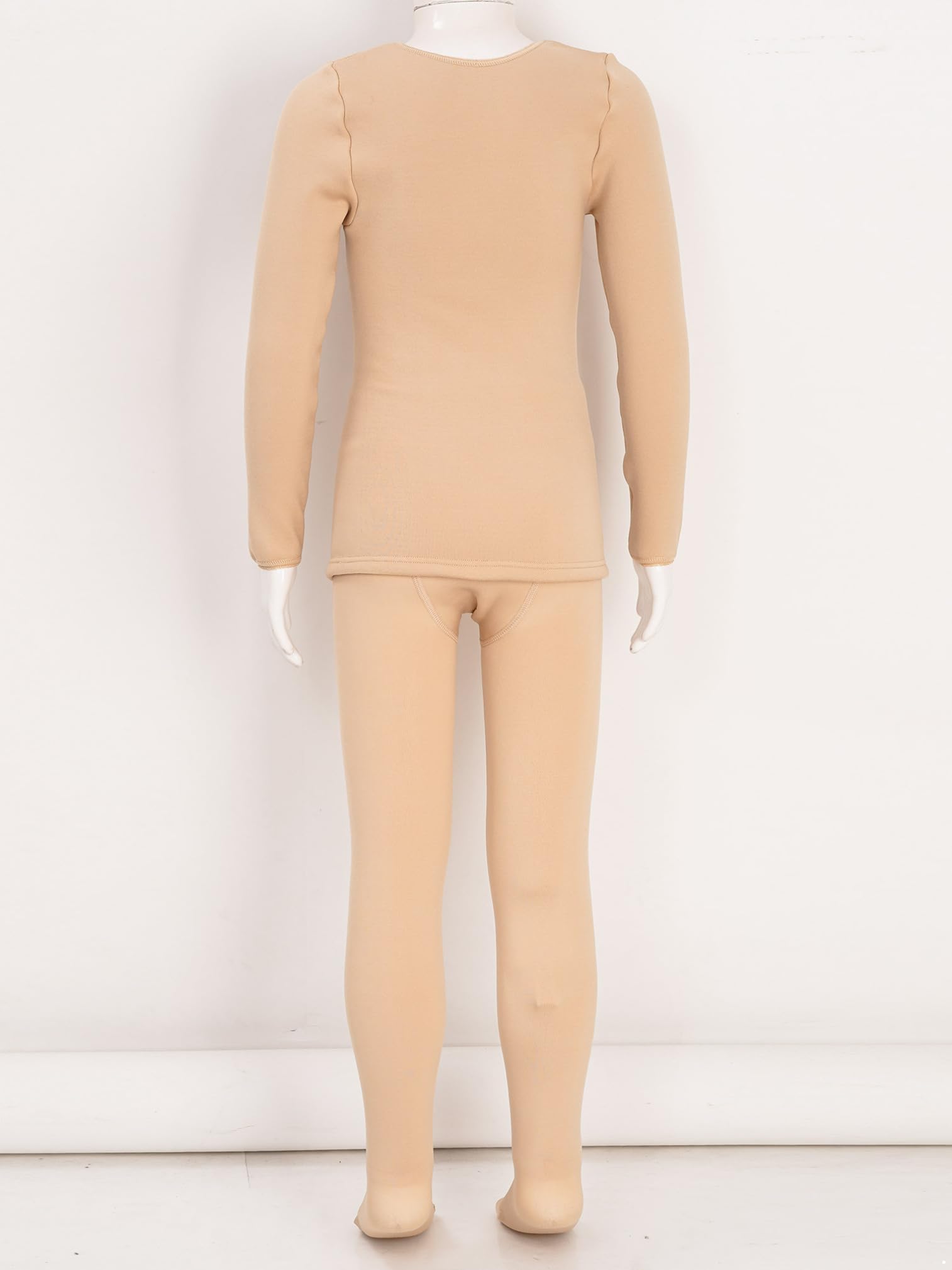 ranrann Enfant Fille Ensemble Thermique Chaud sous-vêtement Polaire Maillot Manches Longues Bas Thermique Hiver 1-14 Ans