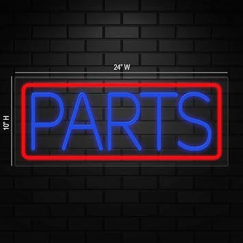 Parts Neon Sign for Retail Displays | Value priced LED Flex Neon | Electronic Light Up LED Sign for Windows/Walls | 24W x 10H x 1D