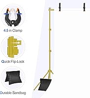 Vista 4 de Kit de soporte para telón de fondo EMART de 10x7 pies (ancho x alto) para estudio fotográfico, soporte ajustable con 2 barras transversales, 8