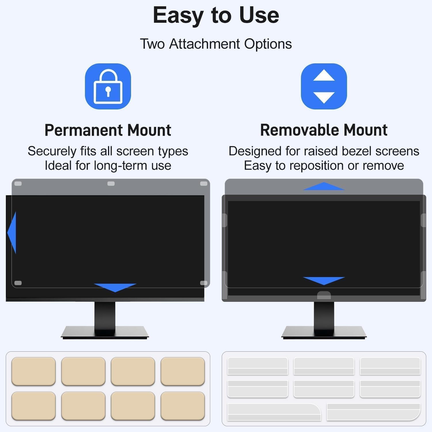24 inch Computer Privacy Screen Filter, Suitable for 16:9 Widescreen Ratio (53.1x29.9cm) PC Monitors.Screen Privacy Cover,24" Anti-Glare,Blue Light Filter and Anti-peep Protection Film