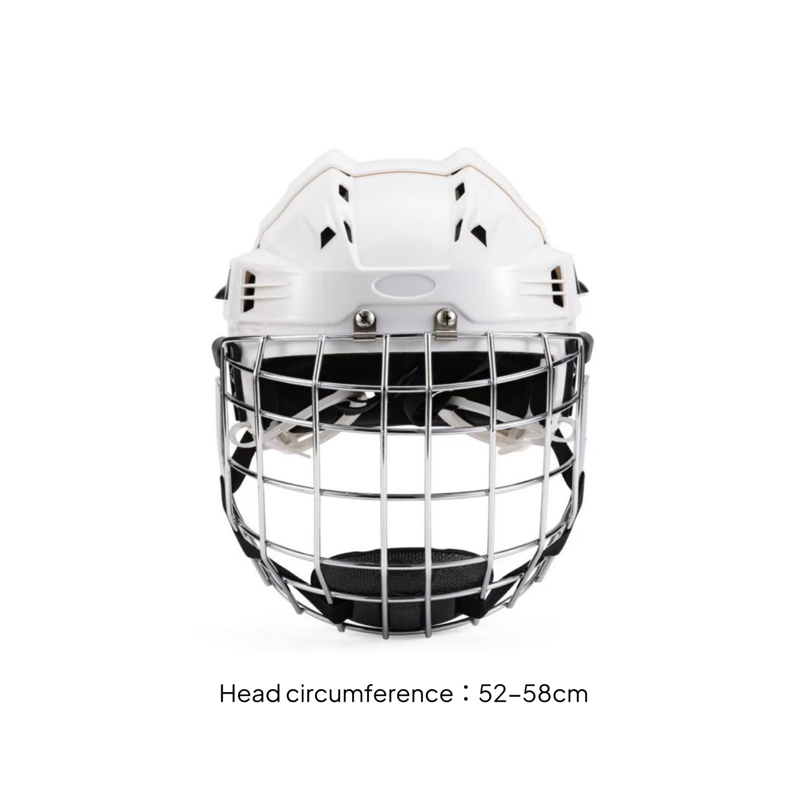 Protection Tête Sport Casque Hockey avec Design Complet Coussin Amortisseur Forme Profilée Fixation Stable Adapté Utilisation Sportifs Loisirs Famille, Blanc, Petit Tour De Tête 52-58 Cm