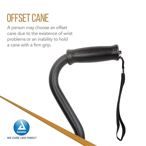 Miniatura 4 de Dynarex Bastón compensado – Proporciona soporte de movilidad – Mango compensado y correa de muñeca, construido de aluminio anodizado, capacidad de