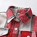 Toddler Boys Girls Plaid Button Down Jacket Kids Fashion Fleece Lined Block Color Outerwear Tops with Pockets 3M-8T