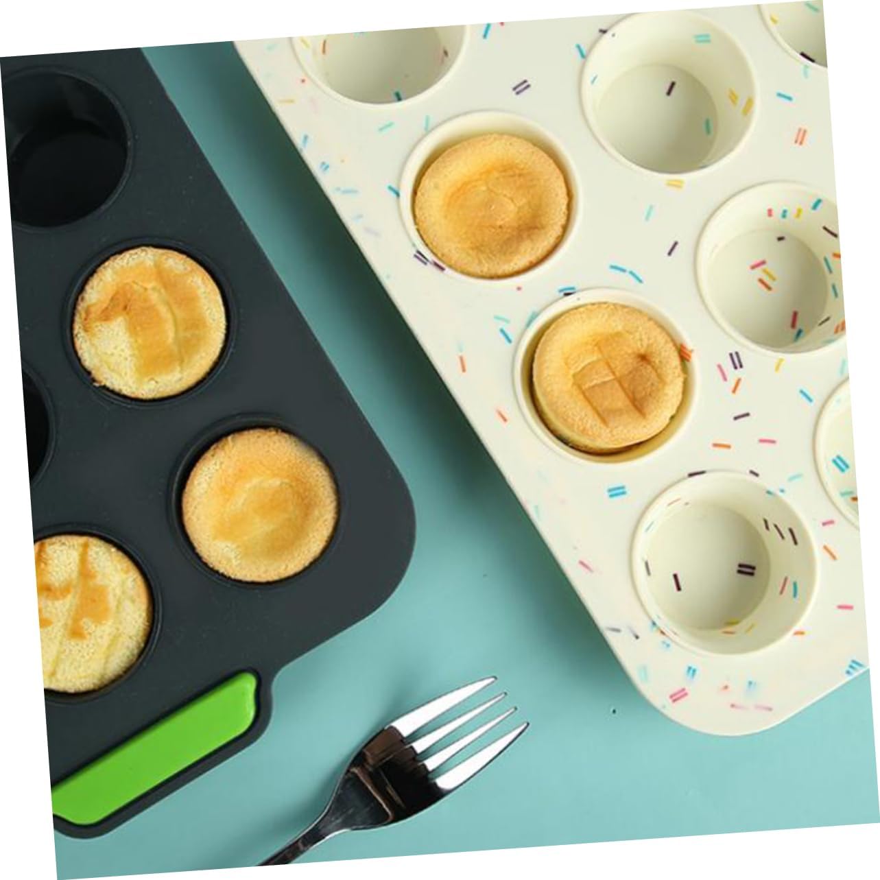 ABOOFAN Silicone Cake Mold Cavity Cartoon Bunny Shape Baking Mold for Cookies Puddings DIY Cake Baking Food Grade Khaki Silicone Bakeware for Oven Microwave Use