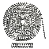 10 Foot Length Ball Chain, #10 Size, Stainless Steel, & 10 Matching 'B' Couplings