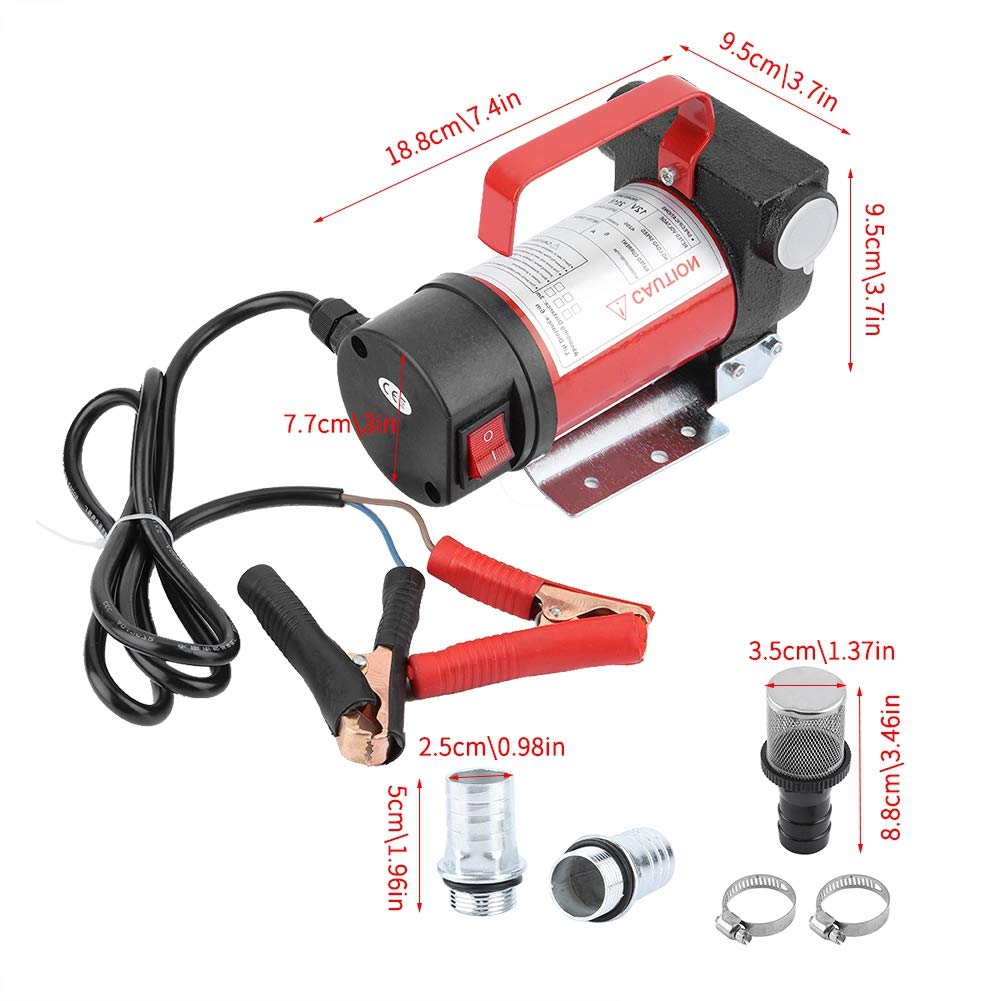 lyrlody Bomba de Aceite de Aspiración DC 12V 160W, Bomba Extractora de Aceite Eléctrica Bomba de Transferencia de Aceite y Diésel Directa por Minuto 40L con Filtro, Nivel de Protección Hasta IP55