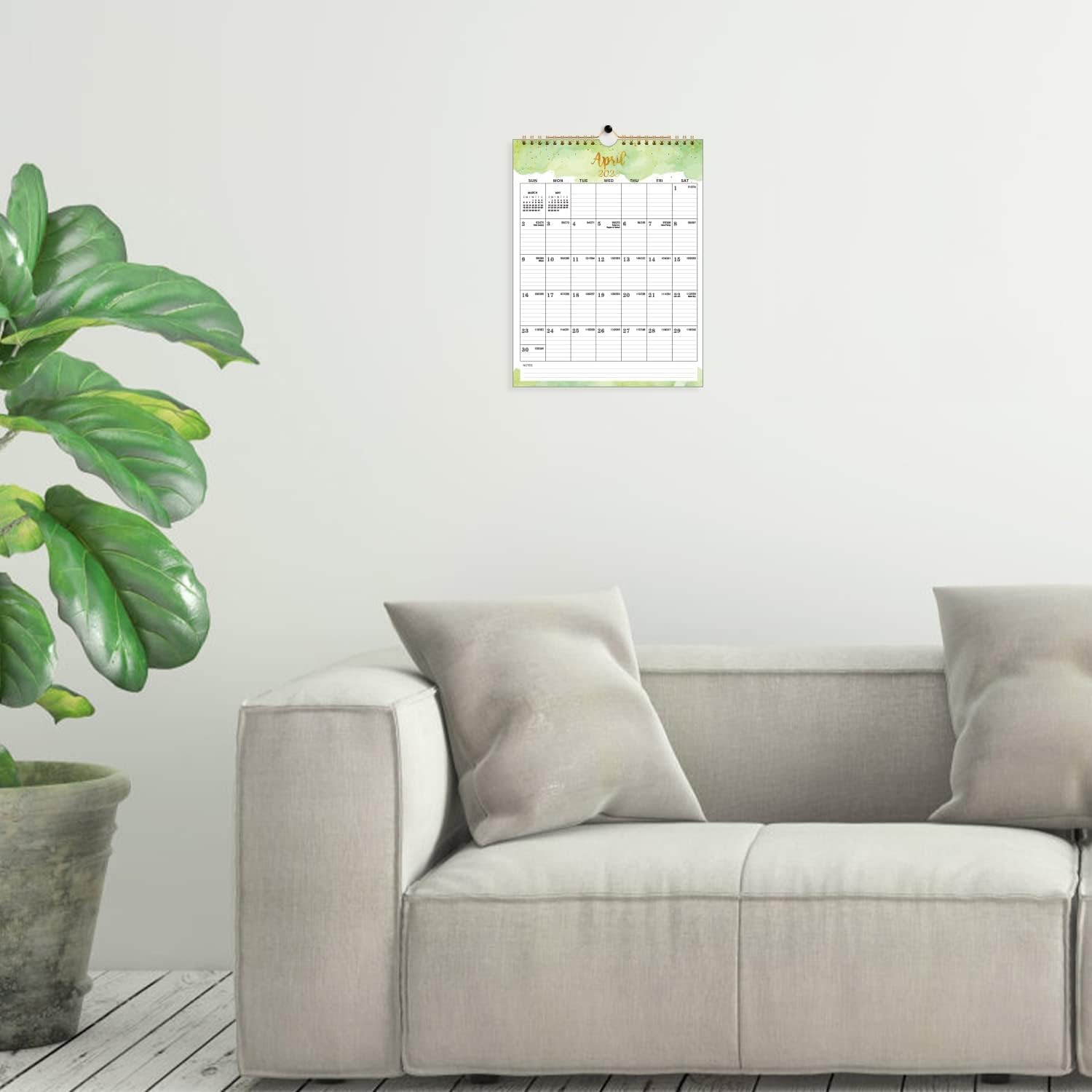 2023-2024 Calendar - 18 Monthly Wall Calendar, 8.5" x 11", January 2023 to June 2024, 2023-2024 Wall Calendar with Twin-Wire Binding, Hanging Hook, Blocks and Julian Dates - Colorful Waterink : Office Products