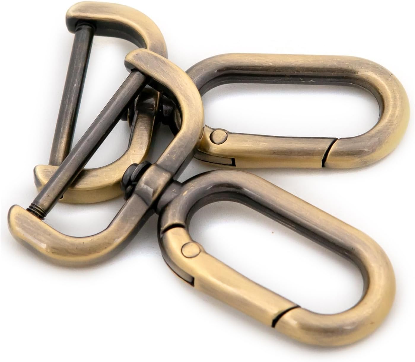 Detachable Opening Metal Spring Snap Hooks Clip, 10 PCS Trigger Spring Keyring Buckle for DIY Key Chains, Bags, Purses (Brushed Brass,1")