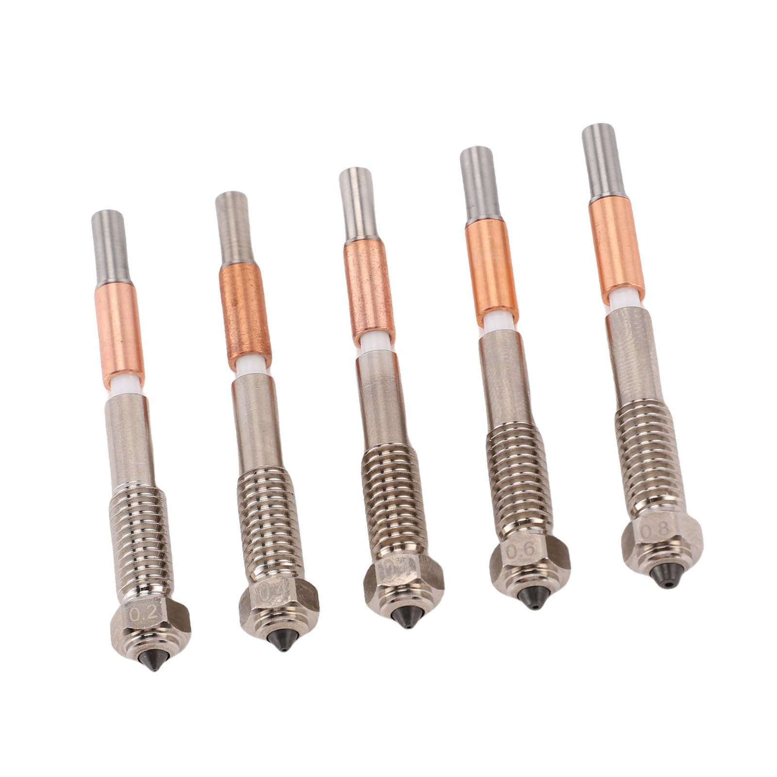 SIXRUN Boquillas Extrusoras Bimetálicas para Impresora 3D, Acero Endurecido y Aleación de Cobre, Resistencia Al Calor hasta 700 F, Perfectas para Usuarios de Impresoras QIDI Plus 4
