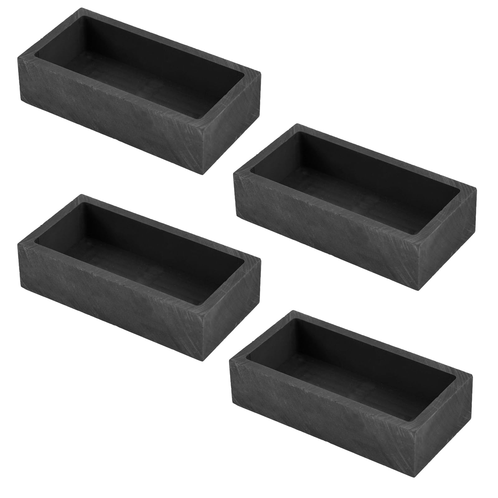 4stk Graphit-Gussformen, Hitzebeständig Bis 2000 Grad hochreine Metallgussformen für Gold Silber Kupfer Aluminium und Messing(Schwarz)