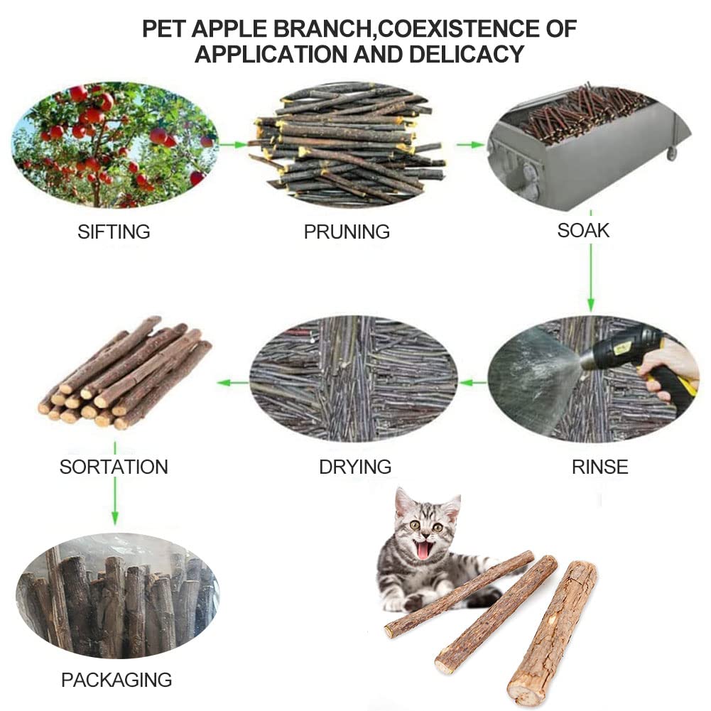 BAOSROY Nagetier Kauspielzeug - Natürliche Apfelholzstäbchen Für Hamster & Kaninchen