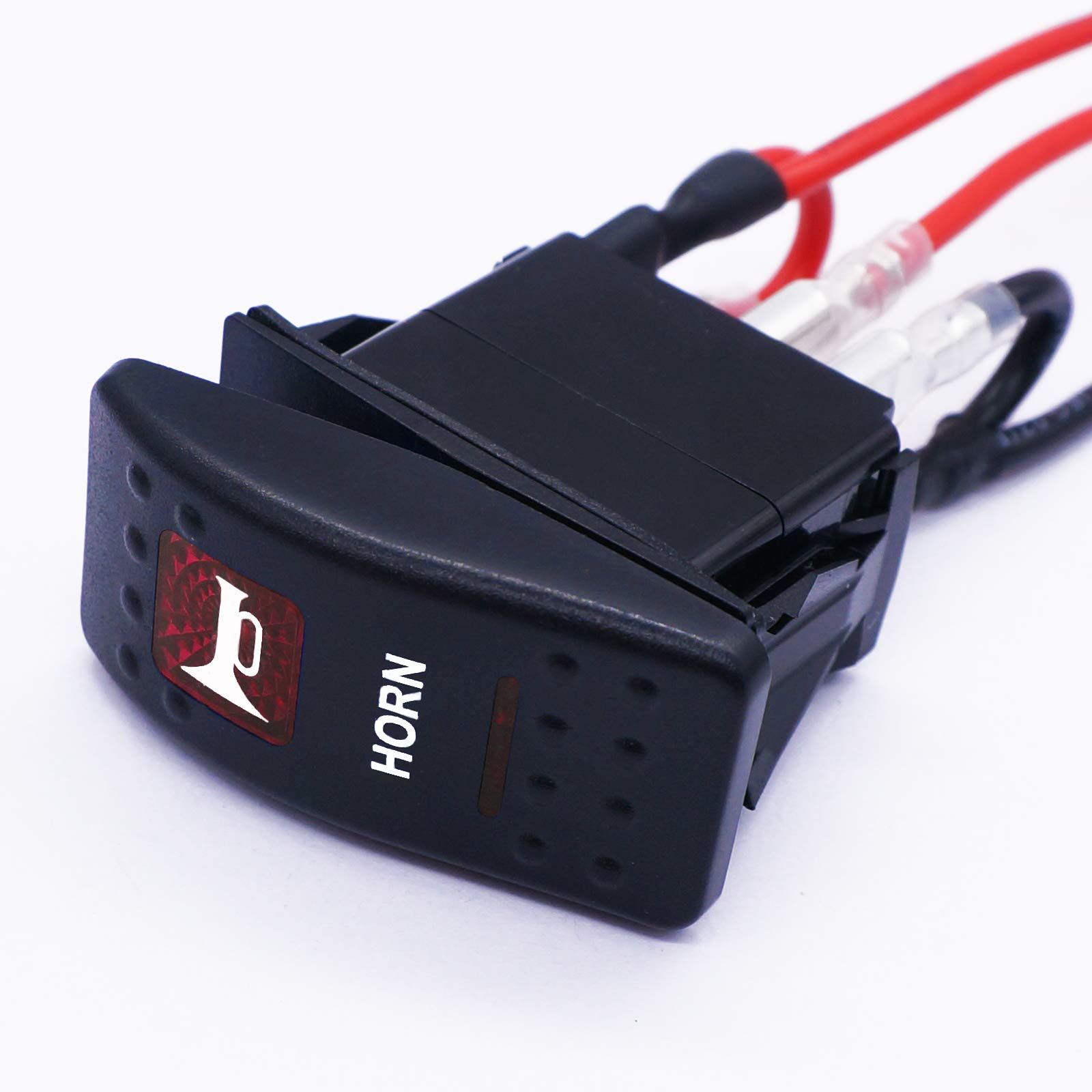 Twidec/Momentary Horn Rocker Toggle Switch SPST 5 Pin 20A 12V