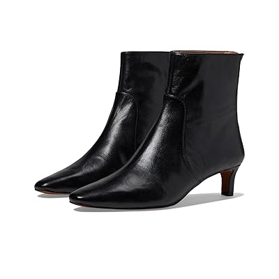 Madewell The Dimes Kitten Heel Boot In Crinkle Leather Women