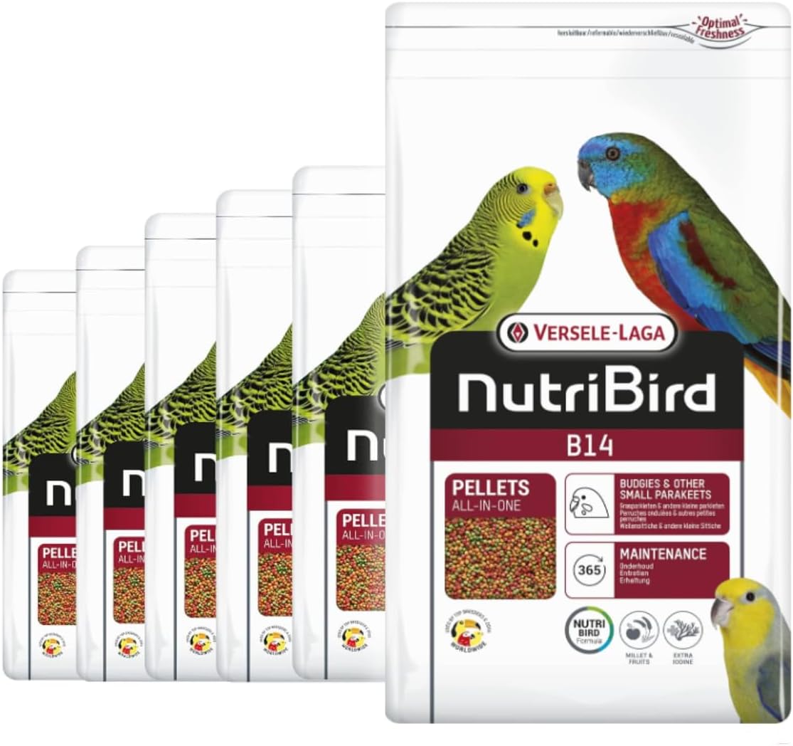 Versele-LagaNutriBird B14 - Extruded Granules - Maintenance feed for Corrugated Parakeet and Other Small Parakeet - 6x800g