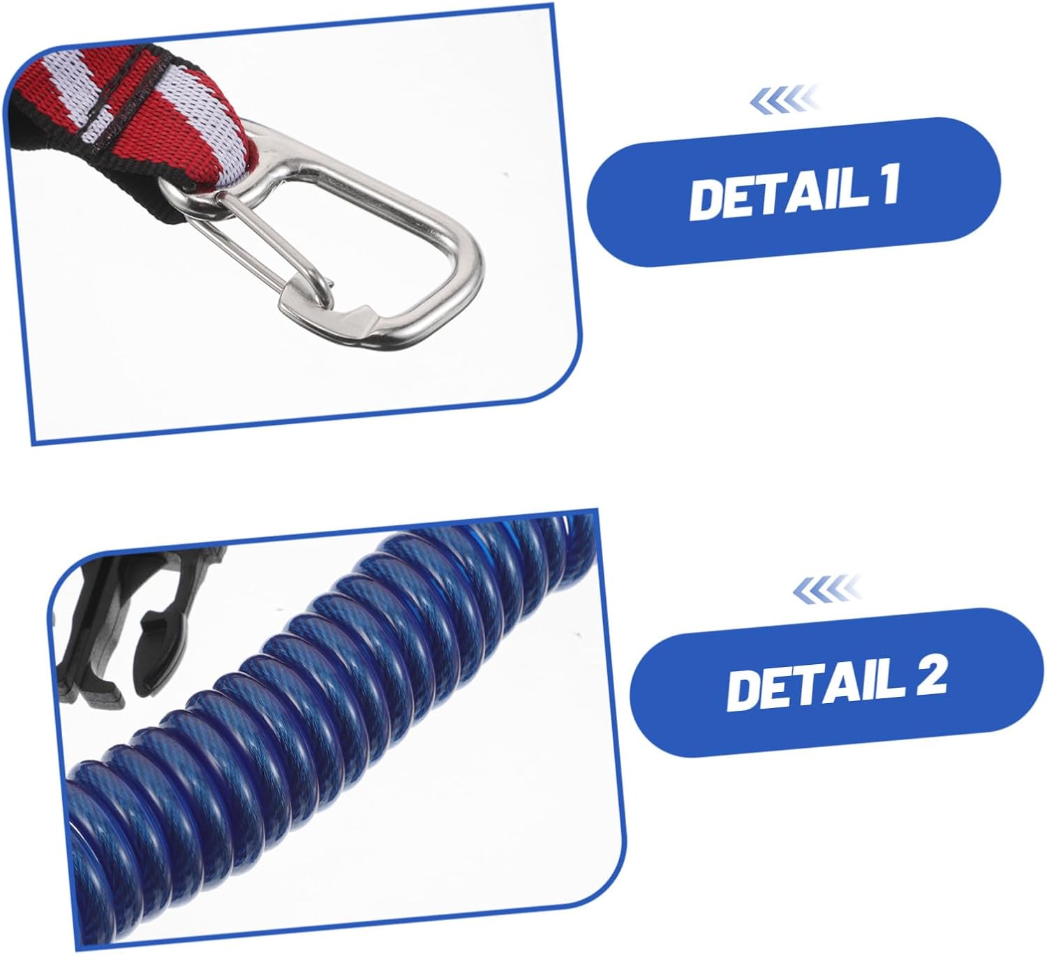 BESTOYARD Retractable Scuba Diving Lanyard with Quick Release Buckle Stainless Steel and TPU Coiled Strap Sturdy Camera Wrist Strap for Underwater Diving