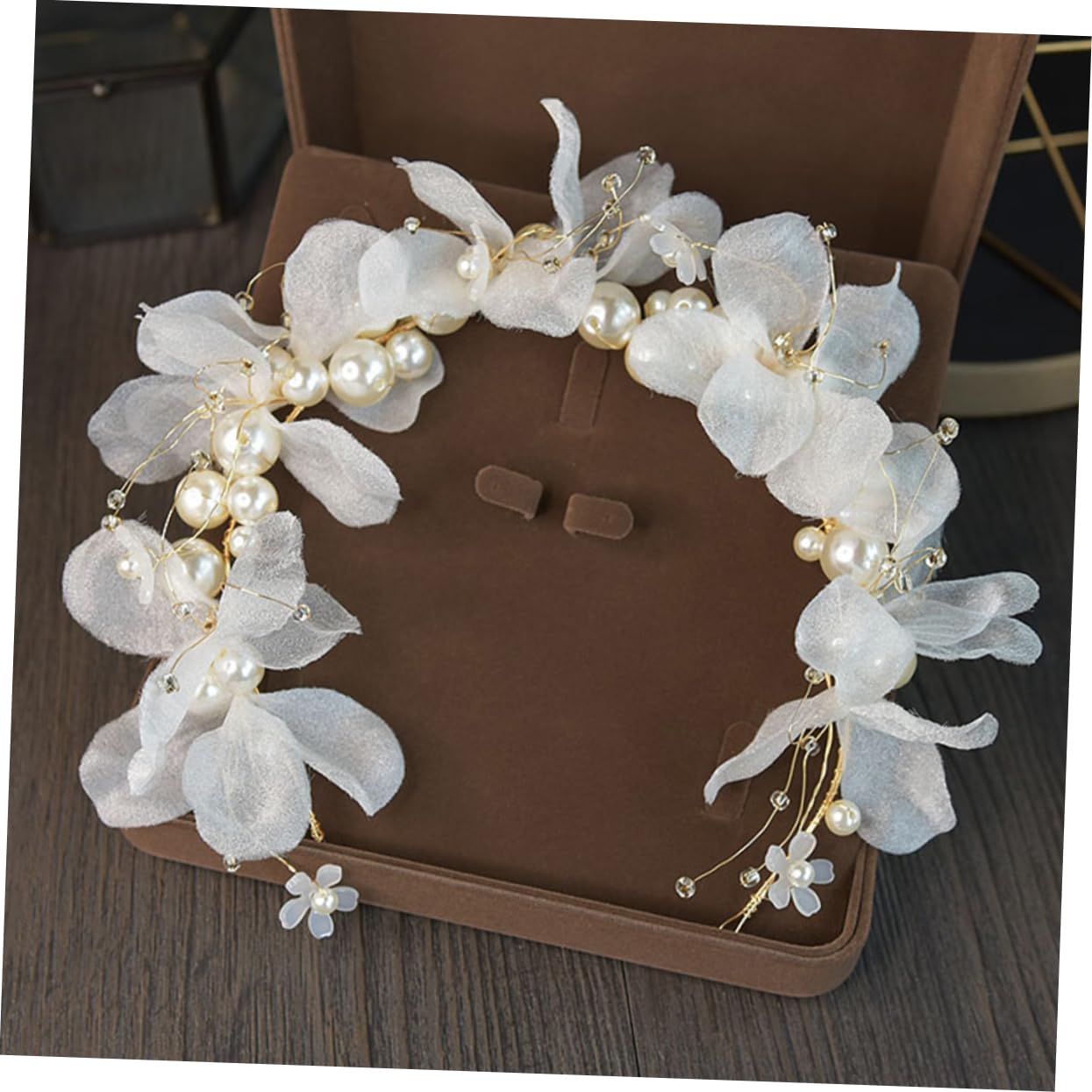 3 Piezas De Lujoso Tocado De Novia Y Tocado De Flores De Tela Para Bodas Graduaciones Cumpleaños Y Ocasiones Especiales.