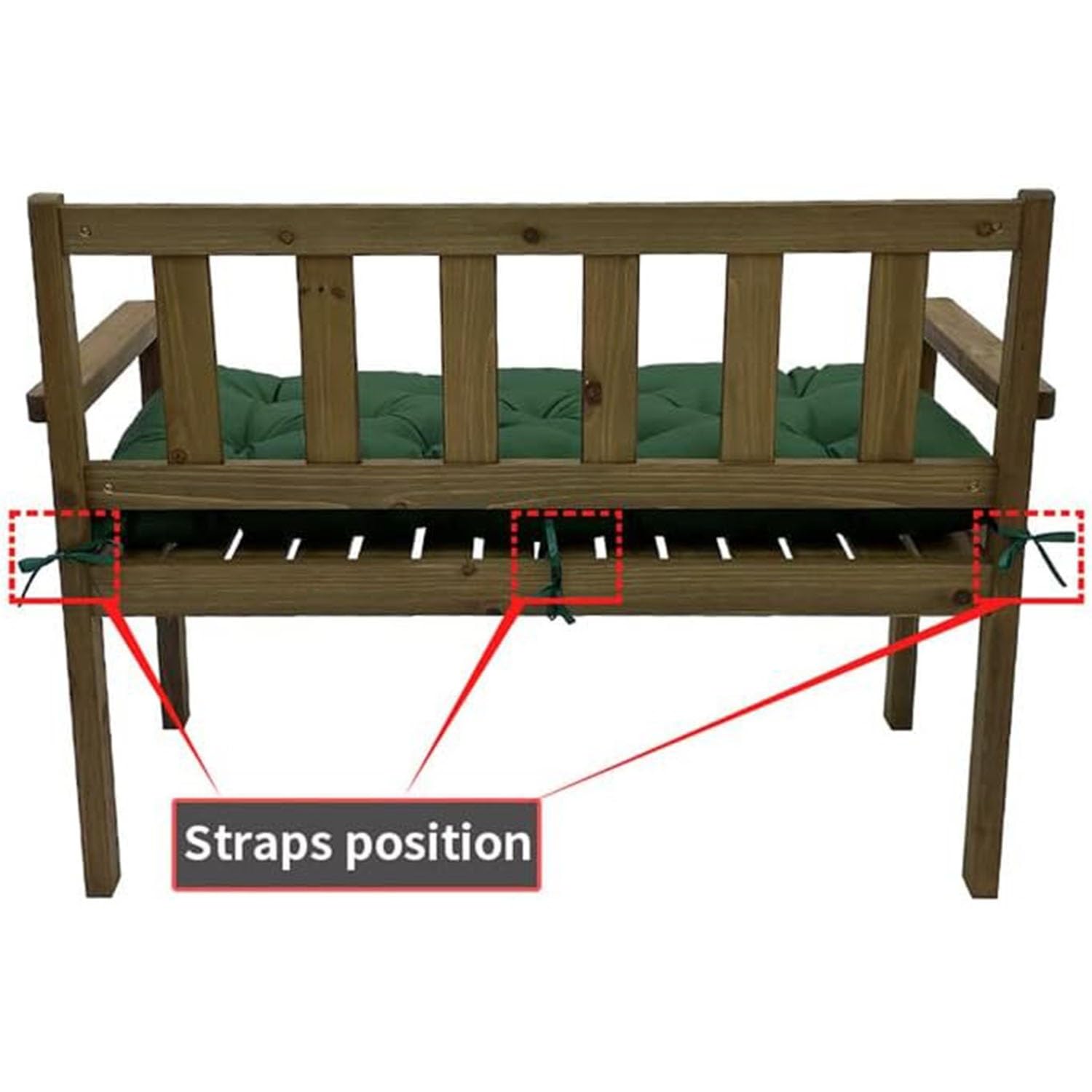 Coussin pour Banc de Jardin 90x50100x50 110x50 120x50 cm - Exterieur/Interieur - Coussins Assise & Dossier Souples - Confortable Coussins pour terrasse, Balcon, Banquette(Green,120x50cmx8cm Thick)