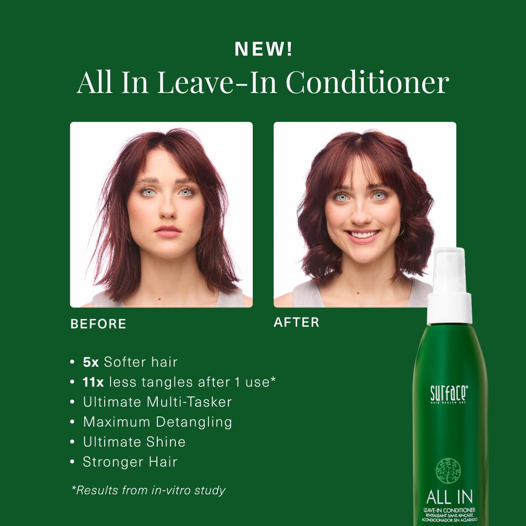 SURFACE Hair ALL IN Leave In Conditioner - Detangles, Controls Frizz & Strengthens for All Hair Types- 6 fl oz