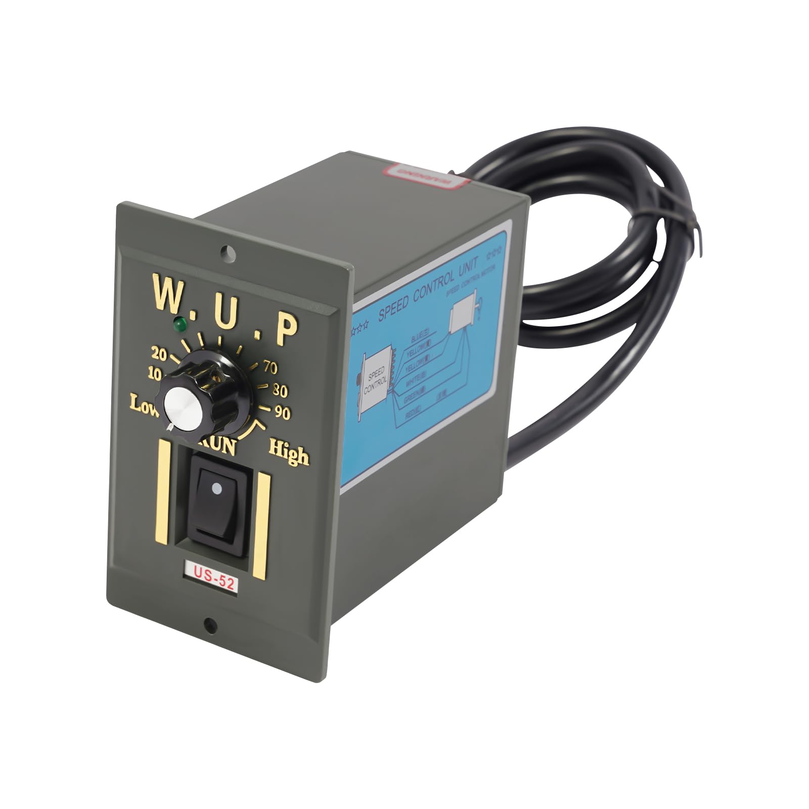 Motoriduttore a vite senza fine da 220 V e 180 W con regolatore di velocità – Ingranaggio a vite senza fine motore velocità regolabile, coppia 35 NM – Riduttore per industria, automazione