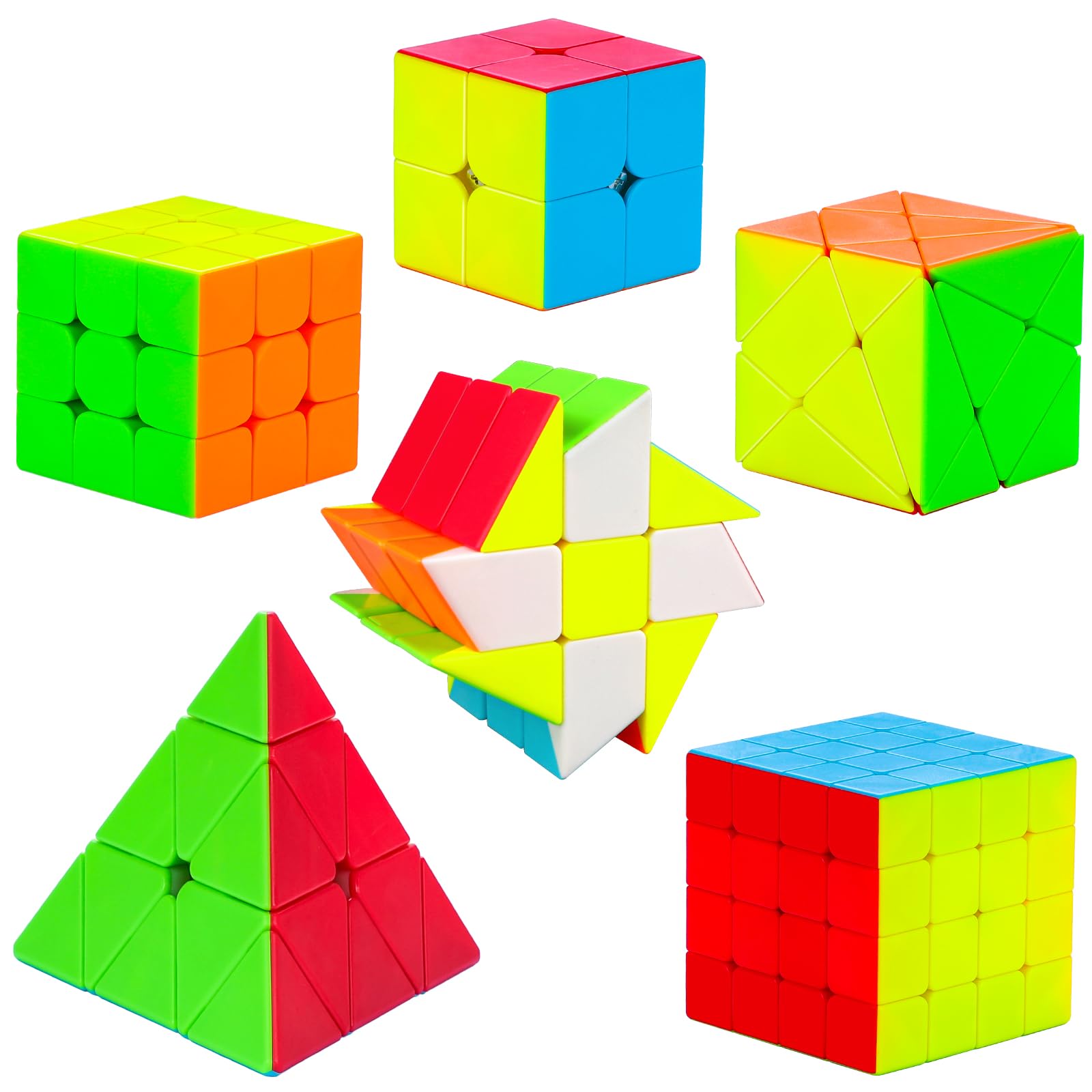 Coolzon Speed Puzzle Cube Set, Set di Cubo Magico 2x2 3x3 4x4 Pyraminx Megaminx Mirror Fenghuolun Cube Skewb Fisher Mini Cubo, Magic PuzzleRegali per Bambini Adulti, 9 Packs