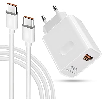 100 W Supercharge Fast Charger for Huawei Mate 60/50/40 P60/50/40 Nova 12/11/10/9 Pro 2-Port Fast Charging Charger with 6A USB-C Charging Cable 1.5 m for Magic 6/5/4 Honor 100/90/80 Pro Honor 70/60Pro