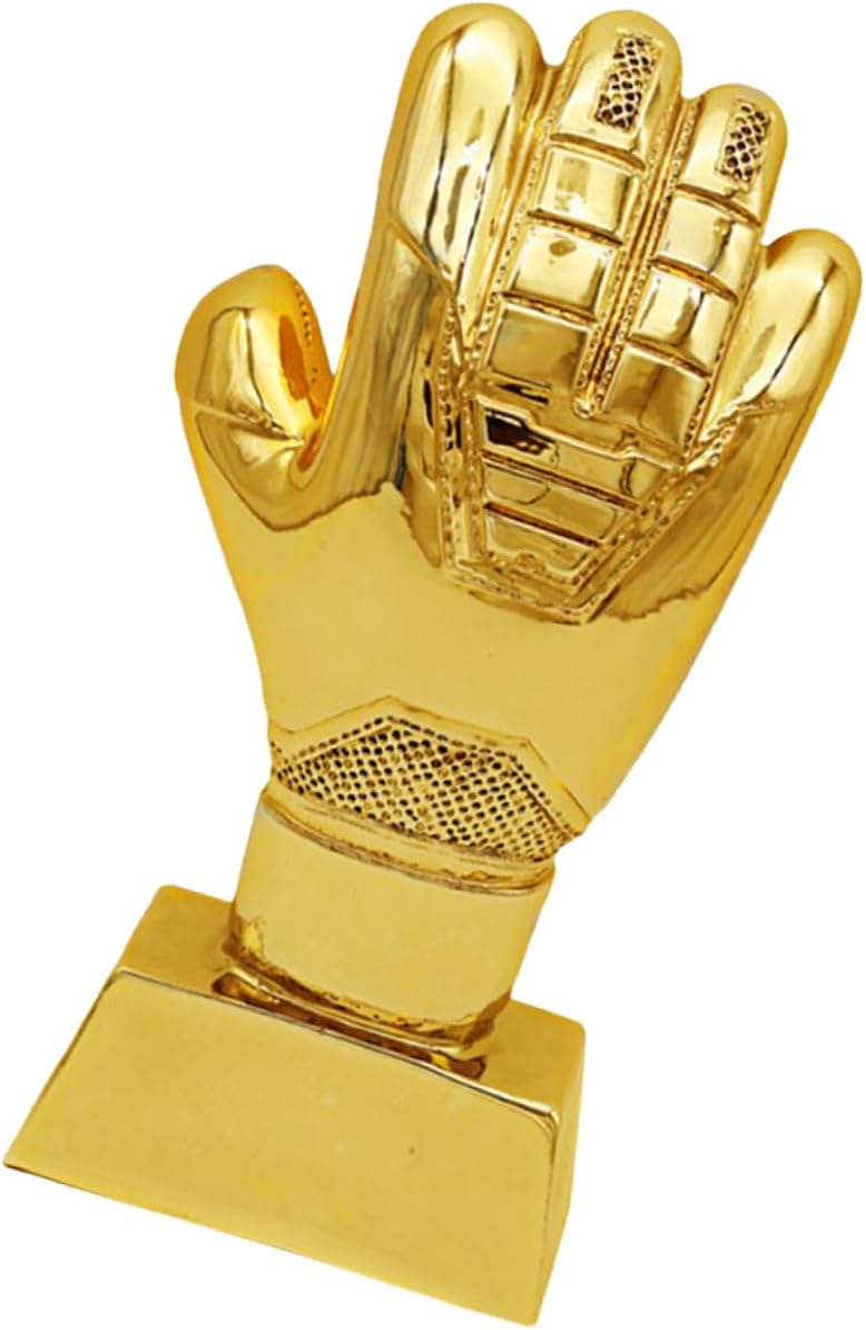 Soccer Trophy Decorative Award with Goalkeeper Gloves Design Unique Trophy Decor for Soccer Competitions and Events Players and Fans