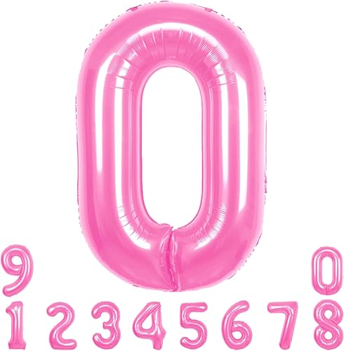Globo rosa de 40 pulgadas con el número 3, tamaño extra grande, globos de helio de aluminio de Mylar 3 para fiestas de cumpleaños, decoraciones de