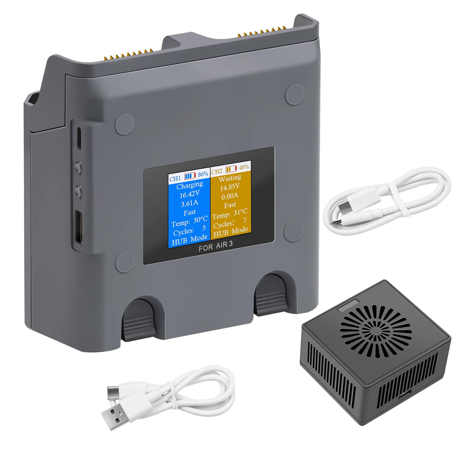 Hub szybkiego ładowania akumulatora do koncentratora ładowania Air 2 Slot 3 zasilanie bateryjne 5V-5A (prawie) USB 5V3A