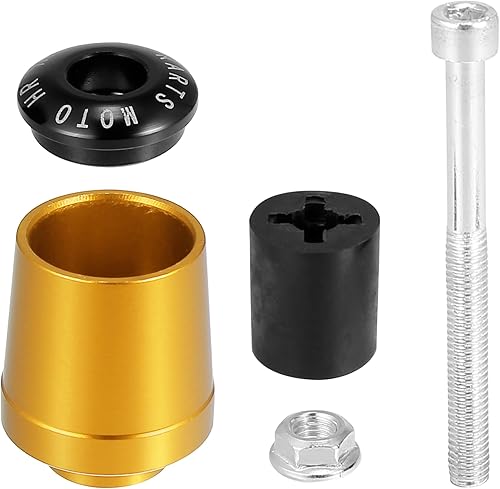 Miniatura 6 de Motoforti 1 par de tapones de extremo de manillar de motocicleta tono dorado 78 "0.866 in universal CNC aleación de aluminio para motocicleta scooter