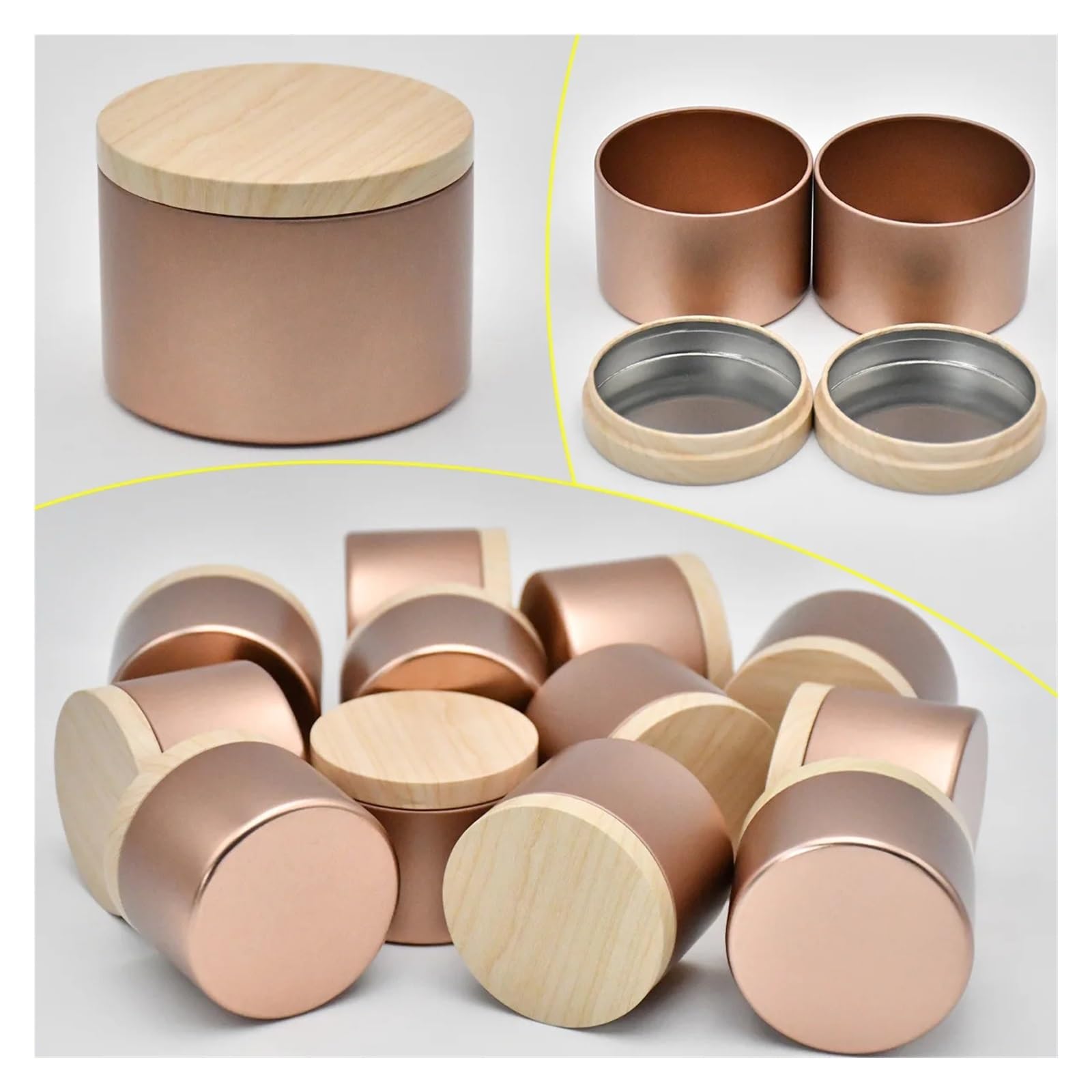 Boîtes à Bougies 4 oz/8 oz 12 pièces, contenants à Bougies for la Fabrication,(4oz)