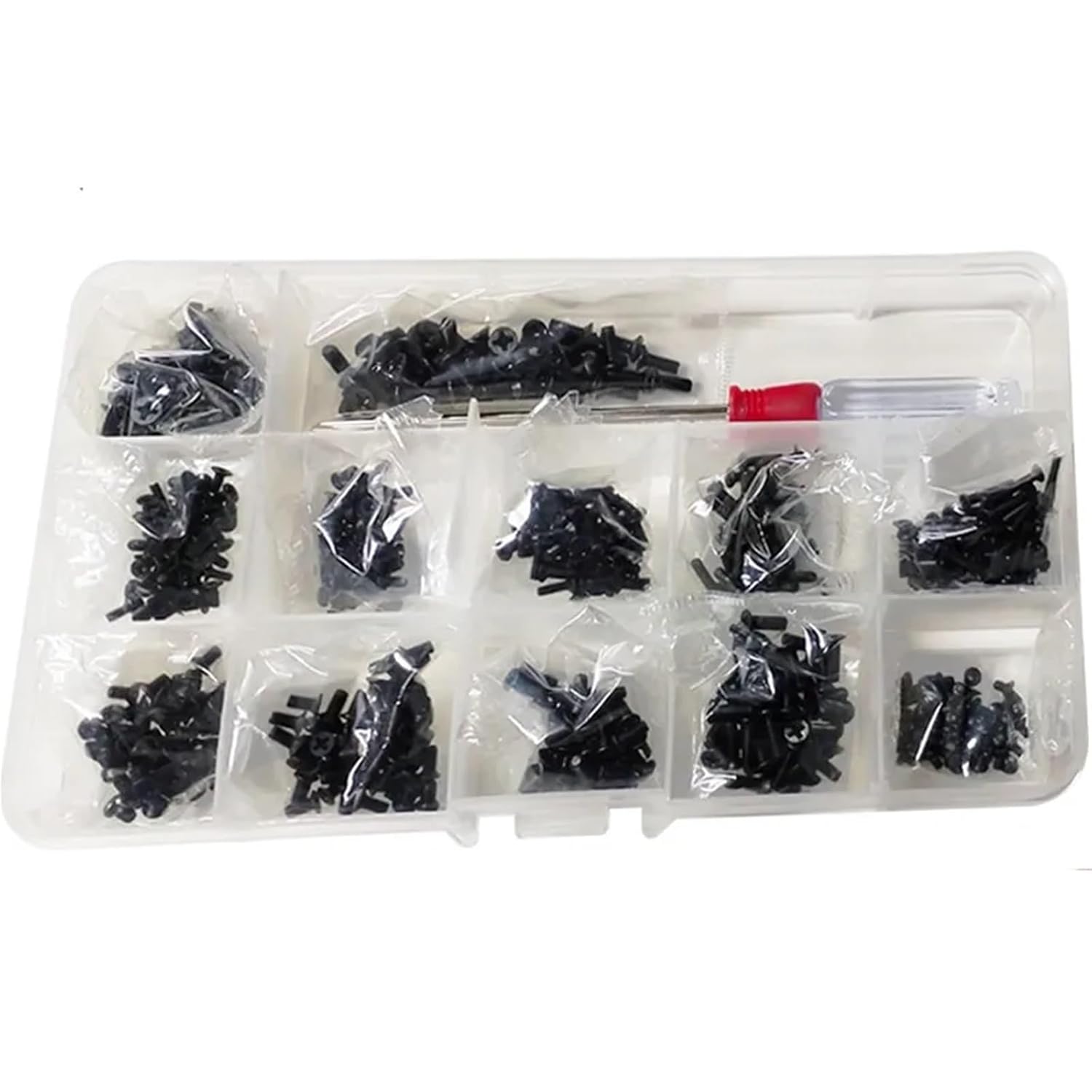 Laptop Desktop Screw Sets 600pcs 286pcs DIY Digital Electrical Products Mini Screws Set Computer Disk Fan GPU Black Bolts Set(600pcs)