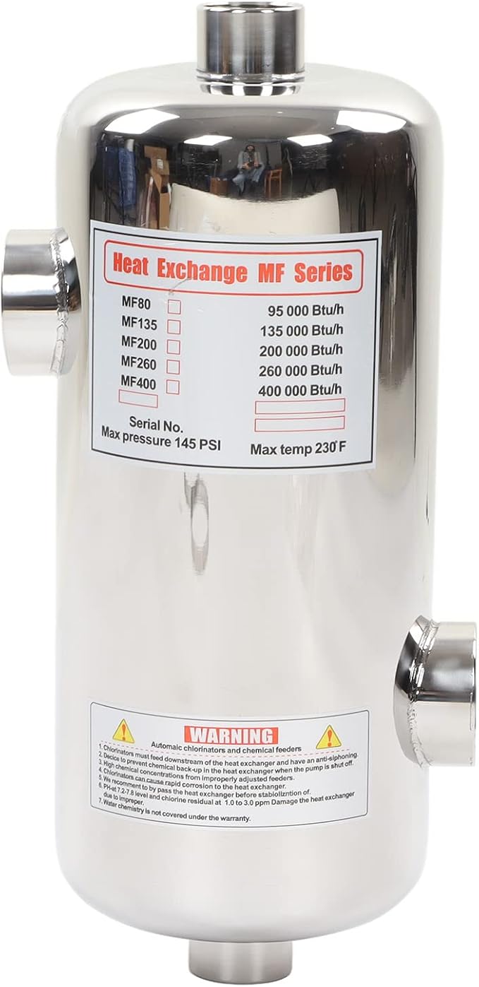 Intercambiador de calor para piscina 40KW acero inoxidable miniatura 5