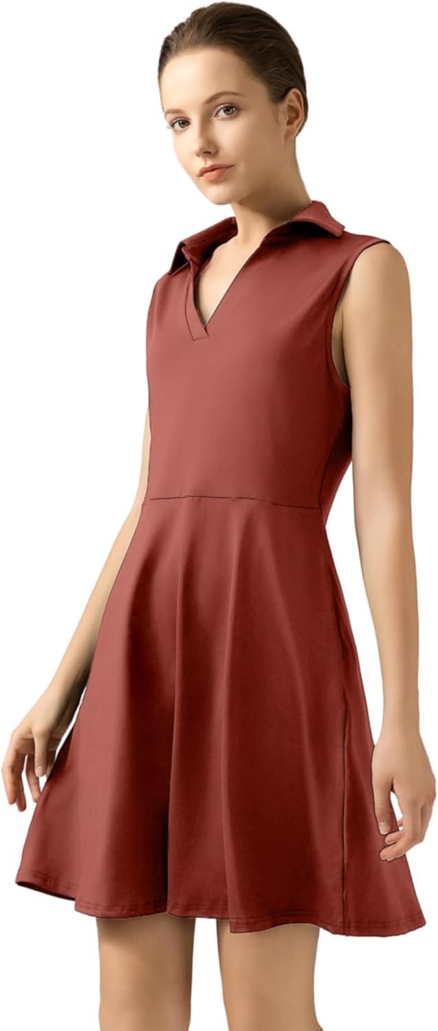 Athletic Dress for Women Golf Tennis Dresses with Separate Shorts for Sleeveless Workout Dresses