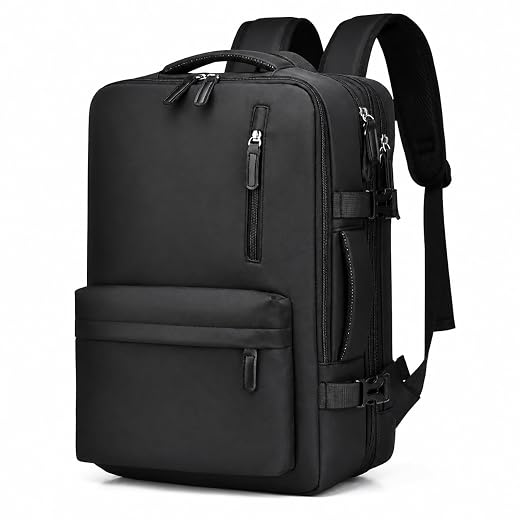 Mochila de Viagem Expansível Impermeável 40L, Compartimento para Notebook até 17”, Bagagem de Mão, Antifurto, USB Externa, Ideal para Avião, Trabalho e Viagens Curtas