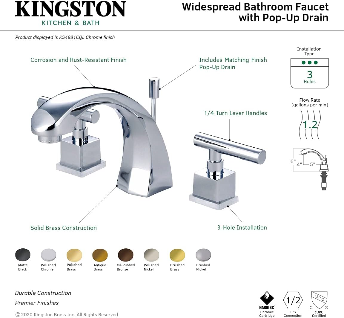 Uр Tо 50% оƒƒ Kingston Brass KS4983CQL Claremont 8 Widespread Bathroom Faucet, Antique Brass