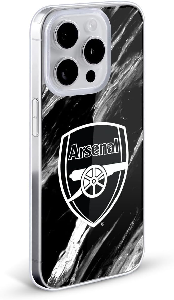 Head Case Designs Officially Licensed Arsenal FC Marble Crest Patterns Soft Gel Case Compatible with Apple iPhone 11
