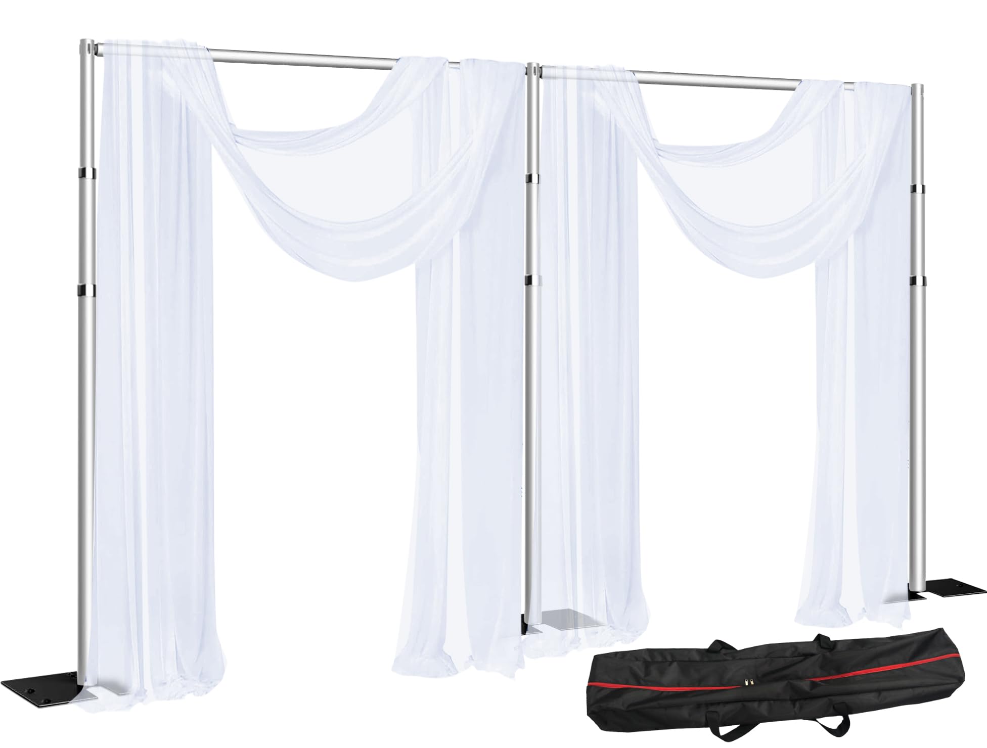 SLOW DOLPHIN 20 x 10ft Pipe and Drap Photo Studio Backdrop Stand Kit, Heavy Duty Adjustable Frame Backdrop Stand with Carry Bag for Event, Birthday