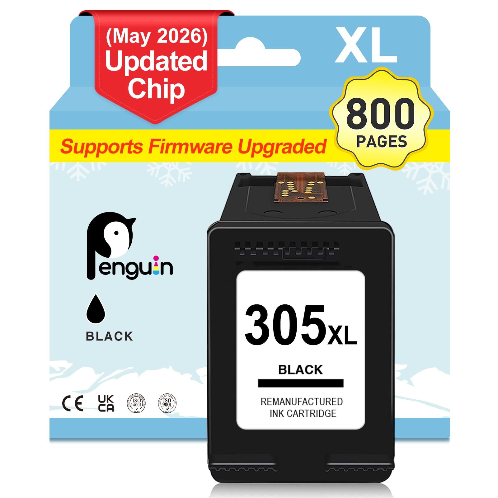Penguin 305XL Negro tinta para hp 305 xl DeskJet 2820e 2800e 2810e 2821e 2822e 2823e DeskJet 2800 2810 2820 2821 2822 2823 Cartuchos de Tinta para HP 305 Negro tinta impresora para hp 305 cartucho 305