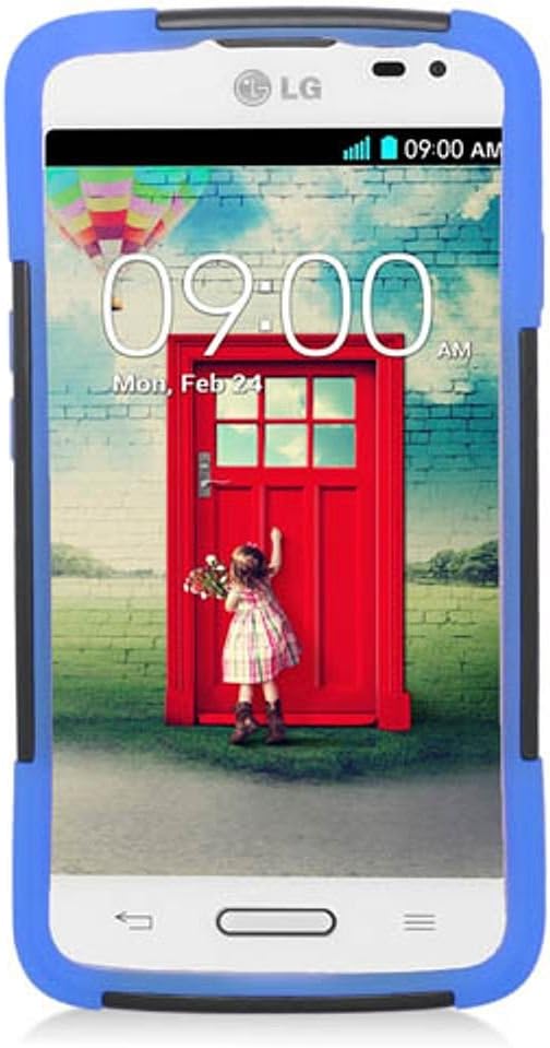 Eagle Cell Hybrid Protective Skin Case Cover with Stand for LG Volt LS740 - Retail Packaging - Blue/Black