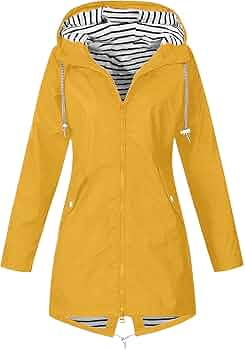 SotRong Vestes Imperméables Pour Femme - Veste De Pluie Légère à Capuche Pliable - Veste De Pluie Décontractée à Fermeture éclair - Trench D' Extérieur Tendance Pour Femme, Noir , M