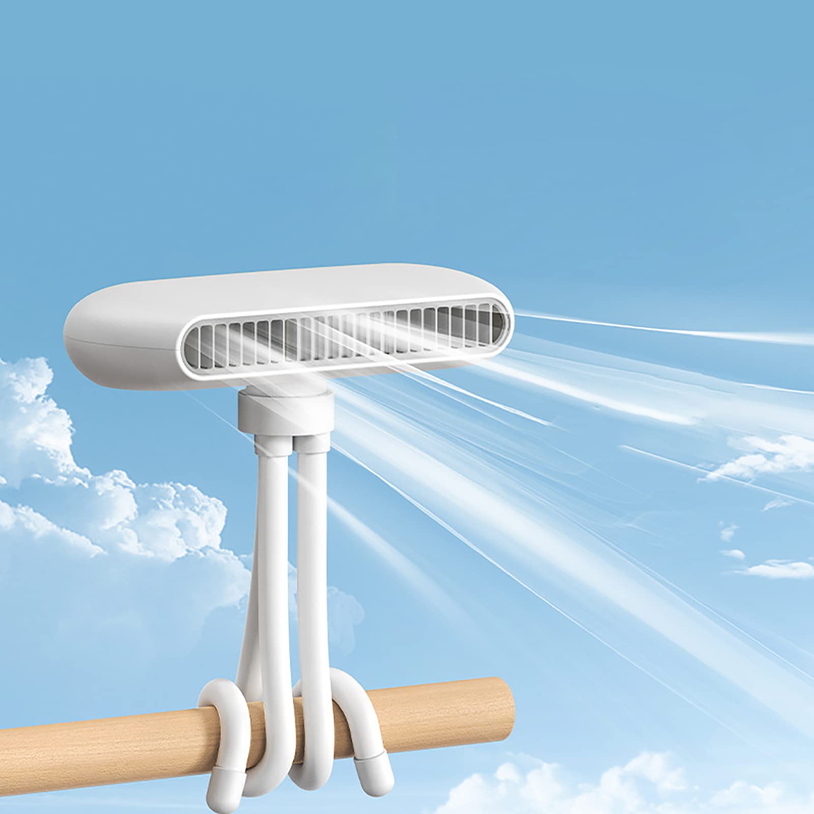 Portable Bladeless Fan, Stroller Fan, Desktop Usb Fan Clip with 4 Speeds, Deformable Stand, 360° Twist, for Stroller, Car Seat, Crib, Bike and Desktop