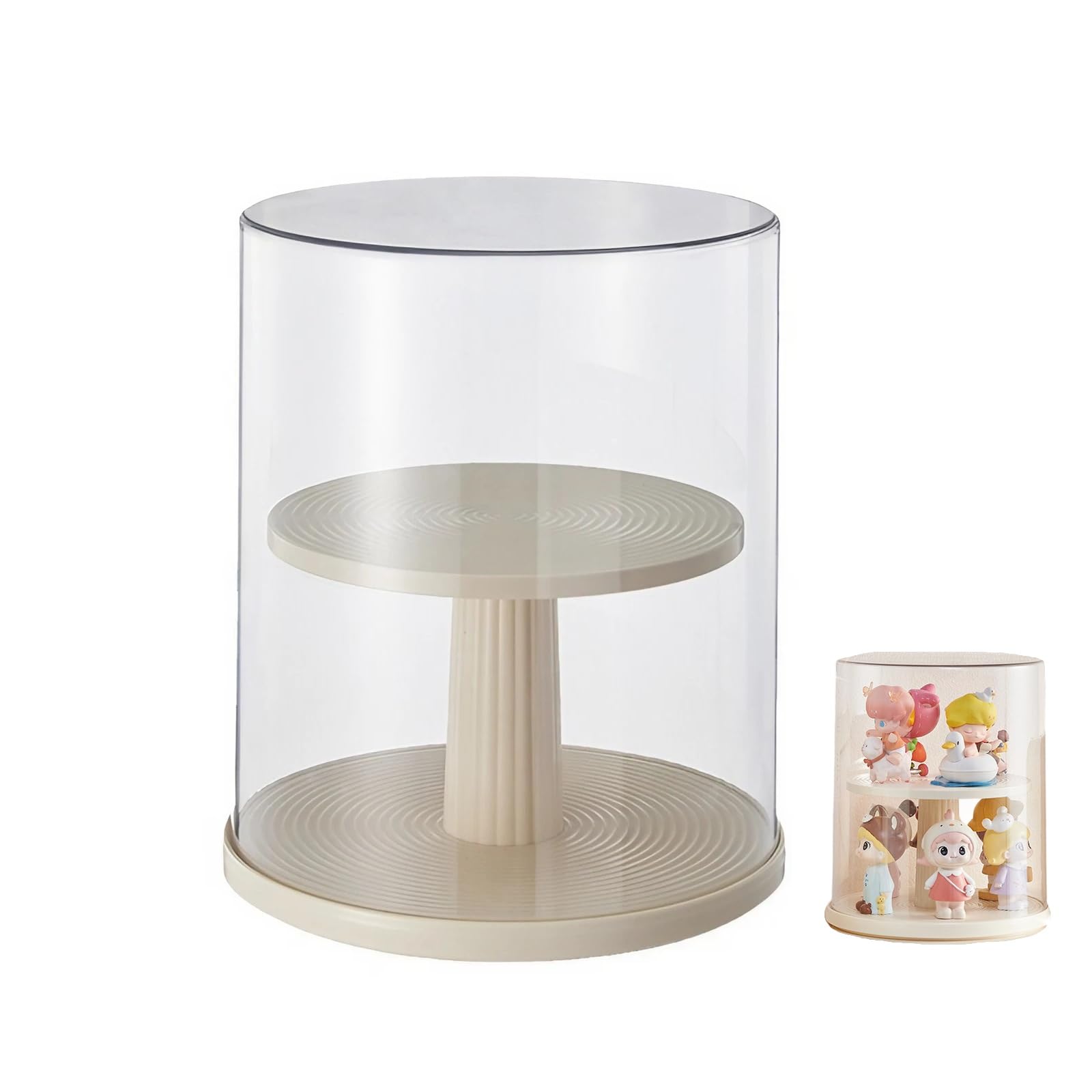 Siyecioa Transparent Acrylic Blind Box Display Cabinet with Dust Cap for Dolls Collectibles, Action Figures, Minifigures