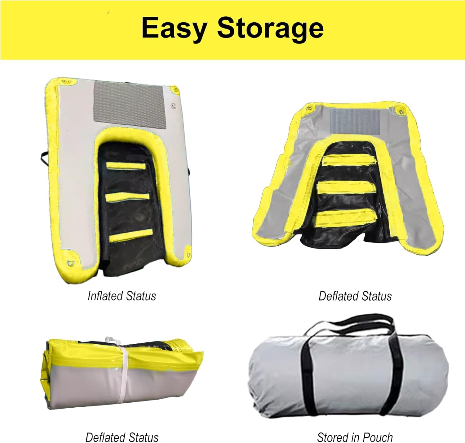 High Visibility Medium Dog Water Ramp, Inflatable Dog Water Ramp Pet Dock, Comfortable Dog Pool Ramp for Boat Lakes Pools Docks(Yellow,150x100x15cm/59.1x39.4x5.9in)