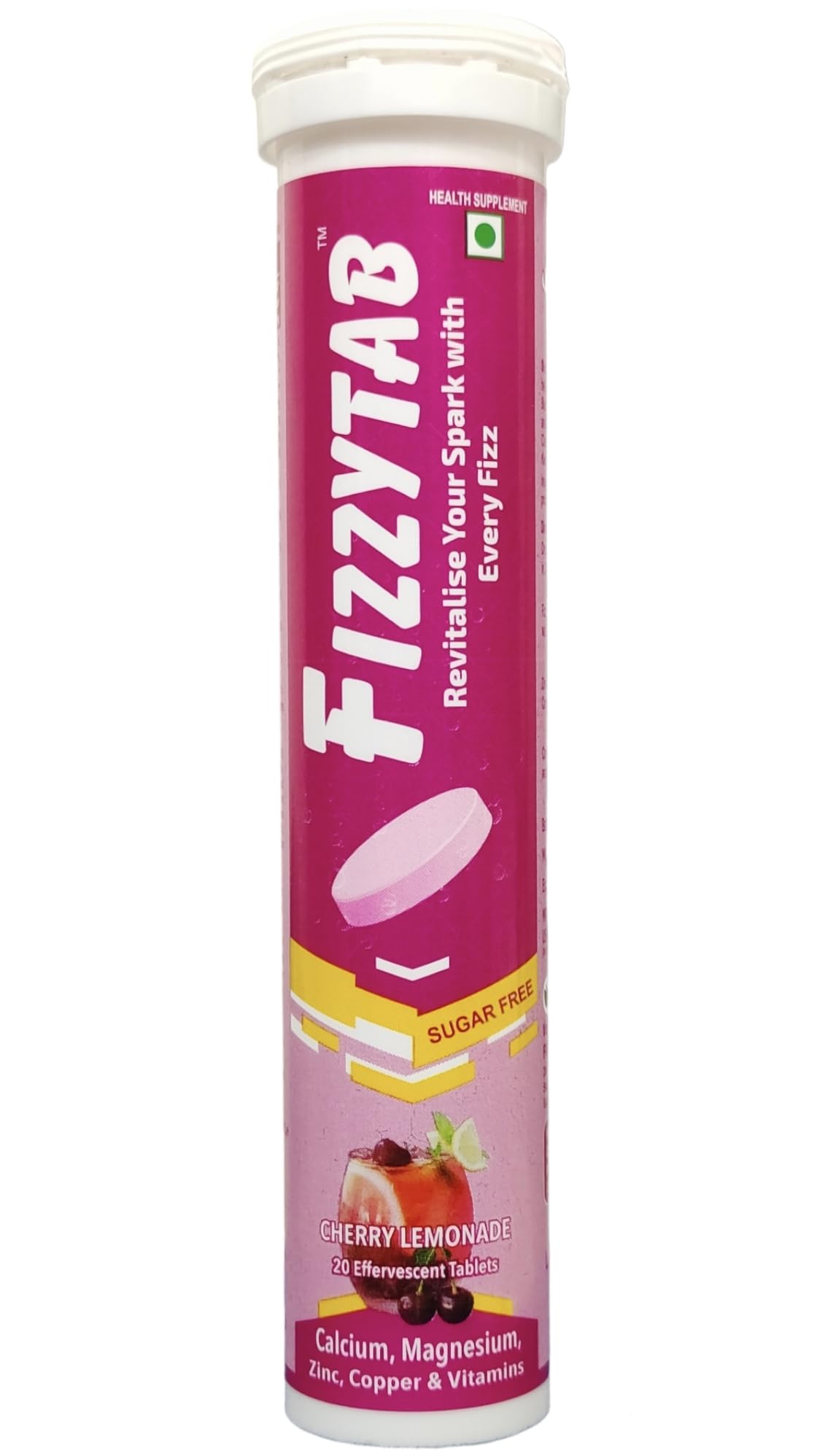 FizzyTab Effervescent Tablets - Bone Health, Strong Teeth & Joint Support with Calcium, Magnesium, Zinc, Copper, Vitamins C, D, K, B6 - Ideal for Men & Women - Cherry Lemonade Flavor - 20 Tablets (B0CNM9WGYS) Amazon Price History, Amazon Price Tracker